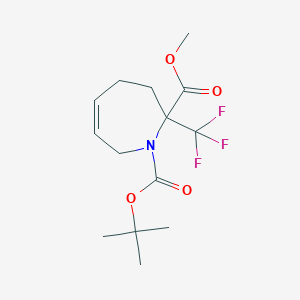 molecular formula C14H20F3NO4 B6324045 1-tert-Butyl 2-methyl 2-(trifluoromethyl)-2,3,4,7-tetrahydro-1H-azepine-1,2-dicarboxylate, 97% CAS No. 1262414-89-0