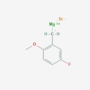 molecular formula C8H8BrFMgO B6324128 (5-Fluoro-2-methoxybenzyl)magnesium bromide, 0.25 M in 2-MeTHF CAS No. 852237-51-5