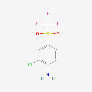 molecular formula C7H5ClF3NO2S B6324150 2-Chloro-4-(trifluoromethylsulfonyl)aniline, 95% CAS No. 914774-71-3