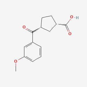molecular formula C14H16O4 B6324217 顺-3-(3-甲氧基苯甲酰基)环戊烷-1-羧酸；  95% CAS No. 732252-24-3