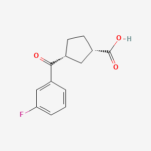 molecular formula C13H13FO3 B6324229 cis-3-(3-Fluorobenzoyl)cyclopentane-1-carboxylic acid;  95% CAS No. 732252-75-4