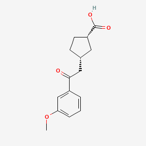 cis-3-[2-(3-Methoxyphenyl)-2-oxoethyl]cyclopentane-1-carboxylic acid;  95%