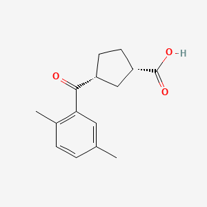 molecular formula C15H18O3 B6324250 cis-3-(2,5-Dimethylbenzoyl)cyclopentane-1-carboxylic acid;  95% CAS No. 732253-05-3