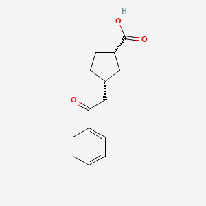 molecular formula C15H18O3 B6324270 cis-3-[2-(4-Methylphenyl)-2-oxoethyl]cyclopentane-1-carboxylic acid;  95% CAS No. 733740-26-6