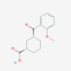 molecular formula C15H18O4 B6324293 顺式-3-(2-甲氧基苯甲酰)环己烷-1-羧酸；  95% CAS No. 735269-71-3