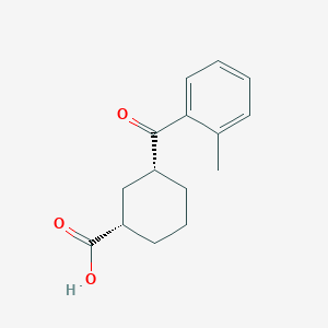 molecular formula C15H18O3 B6324299 cis-3-(2-Methylbenzoyl)cyclohexane-1-carboxylic acid;  95% CAS No. 735269-68-8