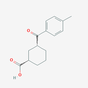 cis-3-(4-Methylbenzoyl)cyclohexane-1-carboxylic acid;  95%