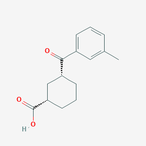 molecular formula C15H18O3 B6324311 顺式-3-(3-甲基苯甲酰基)环己烷-1-羧酸;  95% CAS No. 735269-69-9