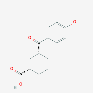molecular formula C15H18O4 B6324319 顺式-3-(4-甲氧基苯甲酰基)环己烷-1-羧酸;  95% CAS No. 735269-73-5