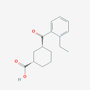 cis-3-(2-Ethylbenzoyl)cyclohexane-1-carboxylic acid;  95%