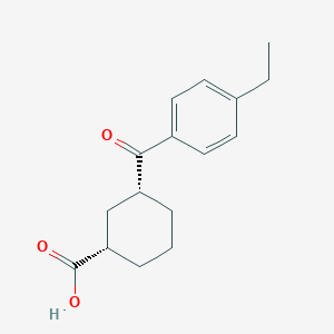 molecular formula C16H20O3 B6324329 顺式-3-(4-乙基苯甲酰)环己烷-1-羧酸； 95% CAS No. 735269-77-9