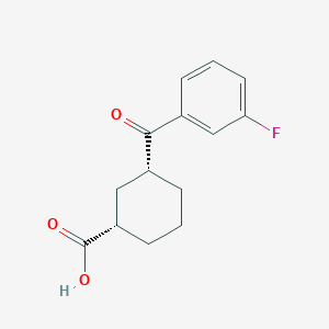 molecular formula C14H15FO3 B6324332 反式-3-(3-氟苯甲酰)环己烷-1-羧酸;  95% CAS No. 735269-80-4