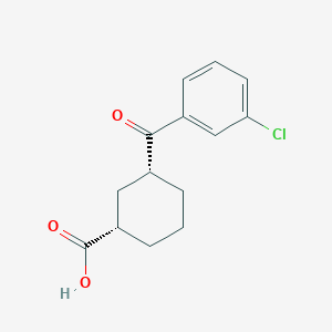molecular formula C14H15ClO3 B6324339 cis-3-(3-Chlorobenzoyl)cyclohexane-1-carboxylic acid;  95% CAS No. 735269-78-0