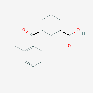 molecular formula C16H20O3 B6324348 cis-3-(2,4-Dimethylbenzoyl)cyclohexane-1-carboxylic acid;  95% CAS No. 735269-83-7
