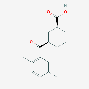 molecular formula C16H20O3 B6324351 cis-3-(2,5-Dimethylbenzoyl)cyclohexane-1-carboxylic acid;  95% CAS No. 735269-84-8
