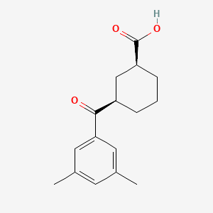 molecular formula C16H20O3 B6324356 反式-3-(3,5-二甲基苯甲酰)环己烷-1-羧酸;  95% CAS No. 735269-87-1