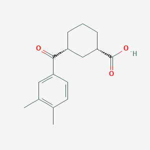 molecular formula C16H20O3 B6324359 cis-3-(3,4-Dimethylbenzoyl)cyclohexane-1-carboxylic acid;  95% CAS No. 735269-86-0