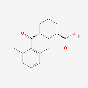molecular formula C16H20O3 B6324361 顺式-3-(2,6-二甲基苯甲酰)环己烷-1-羧酸；  95% CAS No. 735269-85-9