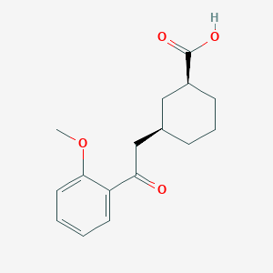 molecular formula C16H20O4 B6324366 cis-3-[2-(2-Methoxyphenyl)-2-oxoethyl]cyclohexane-1-carboxylic acid;  95% CAS No. 735275-08-8