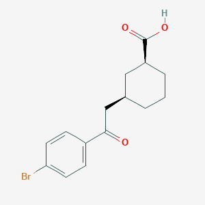 cis-3-[2-(4-Bromophenyl)-2-oxoethyl]cyclohexane-1-carboxylic acid;  95%