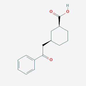 molecular formula C15H18O3 B6324368 顺式-3-(2-氧代-2-苯乙基)环己烷-1-羧酸；  95% CAS No. 735275-04-4
