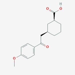 cis-3-[2-(4-Methoxyphenyl)-2-oxoethyl]cyclohexane-1-carboxylic acid;  95%