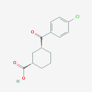 cis-3-(4-Chlorobenzoyl)cyclohexane-1-carboxylic acid;  95%