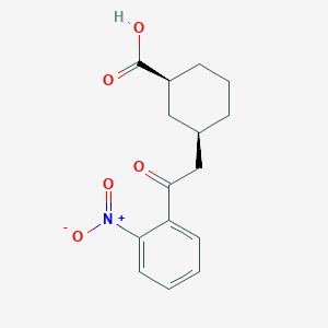 molecular formula C15H17NO5 B6324399 cis-3-[2-Oxo-2-(2-nitrophenyl)ethyl]cyclohexane-1-carboxylic acid;  95% CAS No. 735275-43-1
