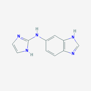 molecular formula C10H9N5 B063244 1H-Benzimidazol-6-amine, N-1H-imidazol-2-yl- CAS No. 185312-13-4
