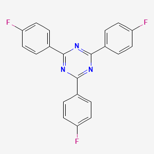 molecular formula C21H12F3N3 B6324422 2,4,6-三(4-氟苯基)-1,3,5-三嗪, 95% CAS No. 130156-10-4