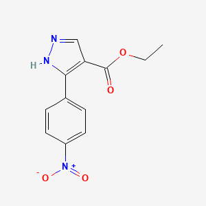 molecular formula C12H11N3O4 B6324436 Ethyl 5-(4-nitrophenyl)-1H-pyrazole-4-carboxylate CAS No. 35487-11-7
