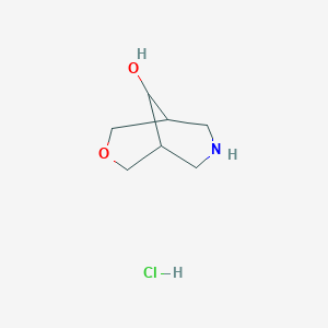 molecular formula C7H14ClNO2 B6324608 3-Oxa-7-azabicyclo[3.3.1]nonan-9-ol hydrochloride CAS No. 2555249-91-5