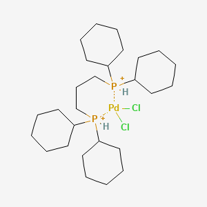 molecular formula C27H52Cl2P2Pd+2 B6324639 Dichloro[bis(dicyclohexylphosphino)propane]palladium(II) CAS No. 1041005-52-0