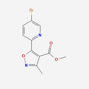 molecular formula C11H9BrN2O3 B6324704 5-(5-Bromo-pyridin-2-yl)-3-methyl-isoxazole-4-carboxylic acid methyl ester, 95% CAS No. 2703752-82-1