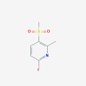 molecular formula C7H8FNO2S B6324795 6-氟-2-甲基-3-(甲磺酰基)吡啶;  95% CAS No. 1037764-87-6