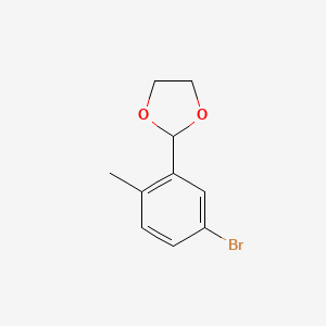 molecular formula C10H11BrO2 B6324936 2-(5-溴-2-甲苯基)-[1,3]二氧杂环己烷 CAS No. 924011-26-7