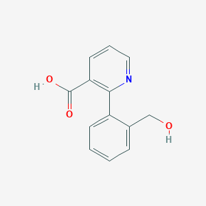 molecular formula C13H11NO3 B6324994 2-(2-Hydroxymethylphenyl)nicotinic acid, 95% CAS No. 1261996-57-9