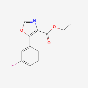 molecular formula C12H10FNO3 B6325132 5-(3-Fluoro-phenyl)-oxazole-4-carboxylic acid ethyl ester, 95% CAS No. 127919-30-6