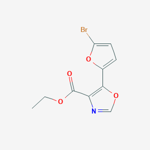 molecular formula C10H8BrNO4 B6325158 5-(5-Bromo-furan-2-yl)-oxazole-4-carboxylic acid ethyl ester, 95% CAS No. 127919-36-2