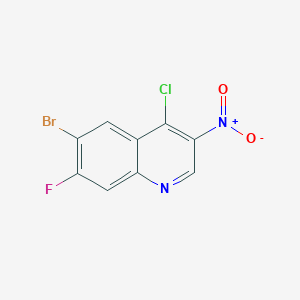 molecular formula C9H3BrClFN2O2 B6325190 6-溴-4-氯-7-氟-3-硝基喹啉 CAS No. 853908-81-3