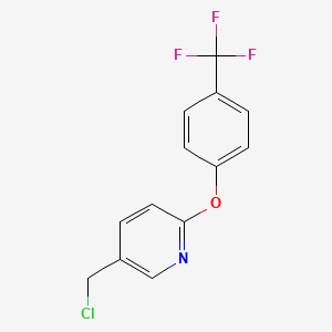 molecular formula C13H9ClF3NO B6325234 5-Chloromethyl-2-(4-trifluoromethyl-phenoxy)-pyridine, 95% CAS No. 1268609-71-7