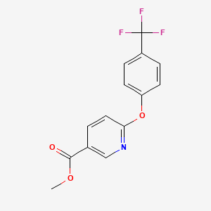 molecular formula C14H10F3NO3 B6325242 6-(4-Trifluoromethyl-phenoxy)-nicotinic acid methyl ester, 95% CAS No. 1268609-70-6