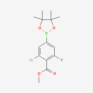 molecular formula C14H17BClFO4 B6325451 Methyl 2-chloro-6-fluoro-4-(4,4,5,5-tetramethyl-1,3,2-dioxaborolan-2-yl)benzoate CAS No. 1321613-03-9