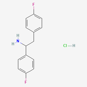 molecular formula C14H14ClF2N B6325593 1,2-Bis(4-fluorophenyl)ethan-1-amine hydrochloride CAS No. 133235-77-5