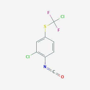 molecular formula C8H3Cl2F2NOS B6325655 2-Chloro-4-(chlorodifluoromethylthio)phenyl isocyanate, 95% CAS No. 33350-58-2
