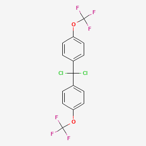 molecular formula C15H8Cl2F6O2 B6325656 Bis(4-trifluoromethoxyphenyl)dichloromethane, 95% CAS No. 656806-08-5