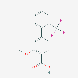 molecular formula C15H11F3O3 B6325685 2-Methoxy-4-(2-trifluoromethylphenyl)benzoic acid, 95% CAS No. 1237070-10-8