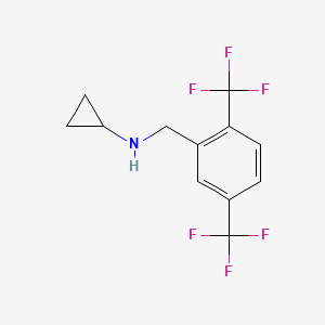 molecular formula C12H11F6N B6325768 N-Cyclopropyl-2,5-bis(trifluoromethyl)benzyl amine, 97% CAS No. 921630-38-8