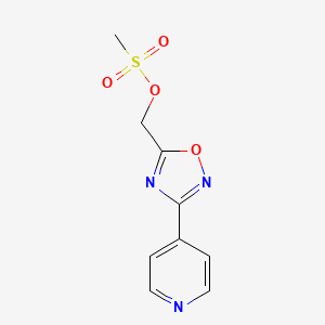 molecular formula C9H9N3O4S B6325801 Methanesulfonic acid 3-pyridin-4-yl-[1,2,4]oxadiazol-5-ylmethyl ester CAS No. 857653-95-3