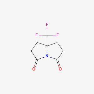 molecular formula C8H8F3NO2 B6325838 Dihydro-7a-(trifluoromethyl)-1H-pyrrolizine-3,5(2H,6H)-dione CAS No. 157201-45-1